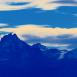 Vista de las nevadas cumbres del Mt Kenya desde Aberdares